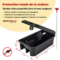 Roshield 4 bucăți Stație de momeală pentru rozătoare cu protecție împotriva manipulării pentru șobolani și șoareci - Pentru utilizare în interior și exterior 3