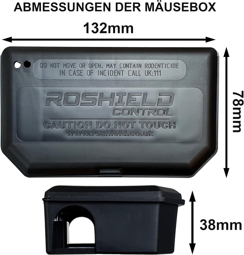 Roshield Egércsapda 10 db - Méregcsali Tartó Kemény Műanyag Doboz
