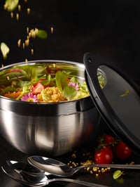 Bol pentru amestecare adânc RÖSLE din oțel inoxidabil, 28 cm, 8,5 litri, oțel 18/10, lavabil în mașina de spălat vase, pentru prepararea și depozitarea alimentelor, culoare argintie 5