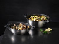 Panvica RÖSLE Silence Pro ProCeraPlus 28 cm, nepriľnavá a odolná, žiaruvzdorná do 260 °C, keramický povrch, strieborná, nehrdzavejúca oceľ 18/10 4