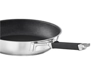 Rösle Silence Pro serpenyő ProResist prémium karcálló tapadásmentes bevonattal, szilikon nyéllel, 28 cm, 18/10 rozsdamentes acél, indukciós, mosogatógépben mosható, ezüst/fekete 2