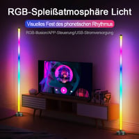 Rosnek 150cm RGB LED Állólámpa - Távirányítós, Applikációval Vezérelhető, Zenére Szinkronizálható, 16 Millió Szín, Nappali és Hálószoba Vilá 5