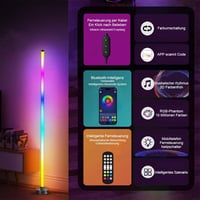 Rosnek 150cm RGB LED Állólámpa - Távirányítós, Applikációval Vezérelhető, Zenére Szinkronizálható, 16 Millió Szín, Nappali és Hálószoba Vilá 2