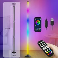 Rosnek 150cm RGB LED Állólámpa - Távirányítós, Applikációval Vezérelhető, Zenére Szinkronizálható, 16 Millió Szín, Nappali és Hálószoba Vilá 7