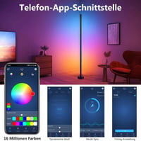 Rosnek 150cm RGB LED Állólámpa - Távirányítós, Applikációval Vezérelhető, Zenére Szinkronizálható, 16 Millió Szín, Nappali és Hálószoba Vilá 3
