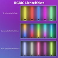Rosnek 150cm RGB LED Állólámpa - Távirányítós, Applikációval Vezérelhető, Zenére Szinkronizálható, 16 Millió Szín, Nappali és Hálószoba Vilá 8