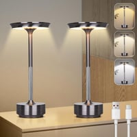 Rosnek Wireless LED Asztali Lámpa 3 Színhőmérséklet USB-C 2db Szürke 9
