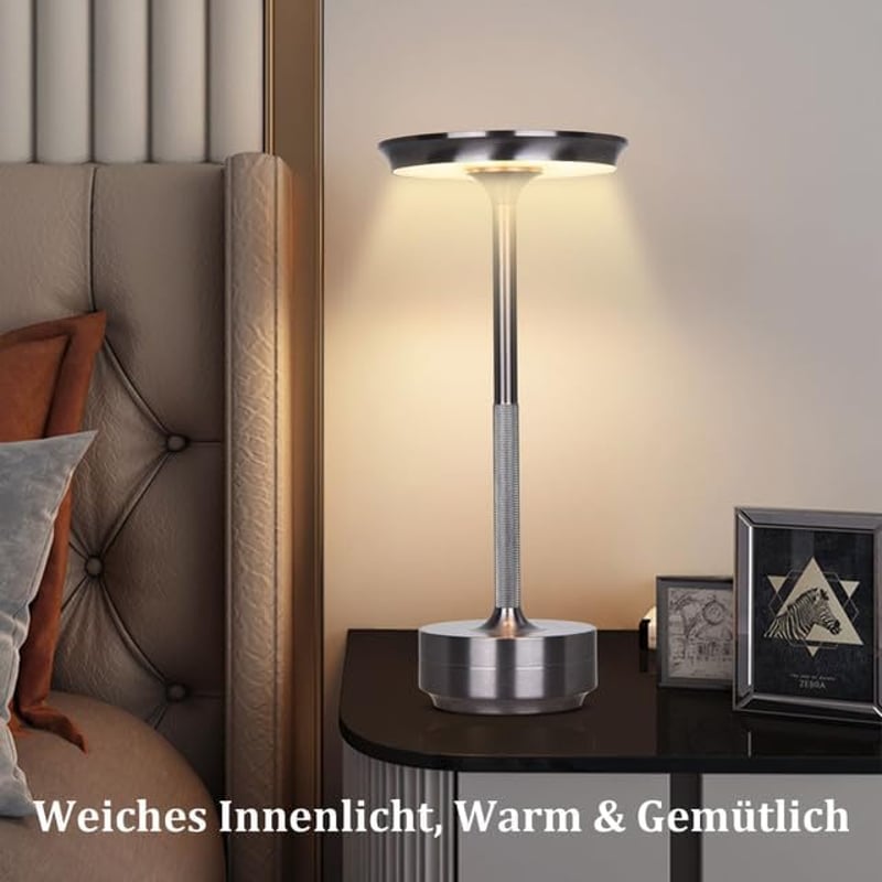 Rosnek Wireless LED Asztali Lámpa 3 Színhőmérséklet USB-C 2db Szürke