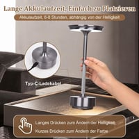 Rosnek Wireless LED Asztali Lámpa 3 Színhőmérséklet USB-C 2db Szürke 3