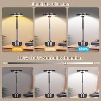 Rosnek Wireless LED Asztali Lámpa 3 Színhőmérséklet USB-C 2db Szürke 2
