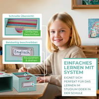Cutie pentru cartonașe de memorare Rössler, pentru studiu - 500 de carduri + 10 separatoare, cu ramă din oțel inoxidabil, Unicorn, format A8 4