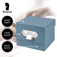 Fotobox s vekom Rössler S.O.H.O., modrý denim, 17x15x13 cm, organizér na vizitky, 1 ks, mierne poškodený obal 9