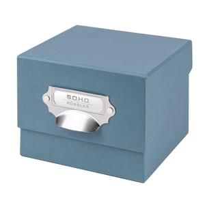 Rössler S.O.H.O. kutija za pohranu fotografija s poklopcem, plavi traper, 17x15x13 cm, organizator posjetnica, 1 kom, blago oštećena izvana