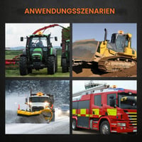 Qiping LED forgó figyelmeztető lámpa - 8 villogási mód, 12/24 V, sárga, csavaros rögzítés autóhoz, teherautóhoz, traktorhoz 7