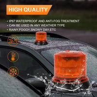 Qiping LED forgó figyelmeztető lámpa - 8 villogási mód, 12/24 V, sárga, csavaros rögzítés autóhoz, teherautóhoz, traktorhoz 5
