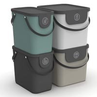 Rotho Albula 4-dielna súprava na triedenie odpadu do kuchyne, 2x25L + 2x40L, plast bez BPA, viacfarebná 1