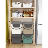 Rotho Albula 4-dielna súprava na triedenie odpadu do kuchyne, 2x25L + 2x40L, plast bez BPA, viacfarebná 5