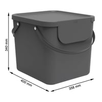 Sada kuchynských odpadkových košov Rotho Albula 3 x 40 l, 3 priehradky, stohovateľné, plast bez BPA, 3 ks 3