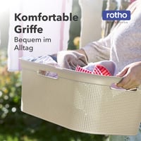 Sada 4 košov na bielizeň Rotho BRISEN, 40 l, plast bez obsahu BPA, béžová, 59,6 x 39,6 x 23,2 cm 6
