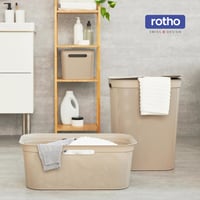 Sada 4 košov na bielizeň Rotho BRISEN, 40 l, plast bez obsahu BPA, béžová, 59,6 x 39,6 x 23,2 cm 9