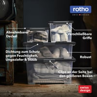 Úložný box Rotho Core Pro 65 litrov, priehľadný, s vekom a kolieskami — Na jednom veku malá prasklina (stav: pozri 2. obrázok) 7