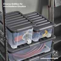 Úložný box Rotho Core Pro 65 litrov, priehľadný, s vekom a kolieskami — Na jednom veku malá prasklina (stav: pozri 2. obrázok) 9
