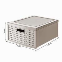 Rotho Country kutija za pohranu s ladicom 19,2 l, polipropilenska plastika s efektom ratana, bez BPA, cappuccino, složivi organizator za odjeću i dokumente 3
