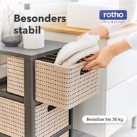 Rotho Country pojazdný úložný regál s 3 zásuvkami a ratanovým vzorom, antracitový, 37,5x32,5x71,2 cm — chýbajúce kolieska, prasklina v spodnej časti (stav: pozri 2. obrázok) 10