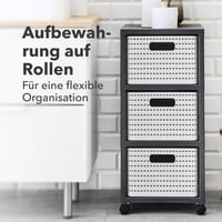 Organizator cu roți Rotho Country cu 3 sertare, aspect ratan, alb, 3 x A4/18 l, 37,5 x 32,5 x 71,2 cm, plastic fără BPA 4