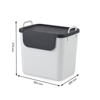 Súprava na triedenie odpadu Rotho Jive, 3 x 30 l, kuchynský kôš na triedený odpad, recyklovaný plast, tmavosivá, biela, zelená, 3x30L 4