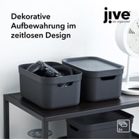 Rotho Jive kutija za pohranu s poklopcem, 3 kom., 5 L, složiva, reciklirana PP plastika, tamnosiva, 27,8x19,5x22,4 cm 2