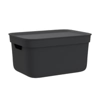 Rotho Jive kutija za pohranu s poklopcem, 3 kom., 5 L, složiva, reciklirana PP plastika, tamnosiva, 27,8x19,5x22,4 cm 3