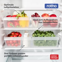 Set Rotho Loft posuda za odlaganje u hladnjaku, 3 komada, prozirni PP materijal, kuhinjski organizator 4