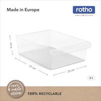 Set Rotho Loft posuda za odlaganje u hladnjaku, 3 komada, prozirni PP materijal, kuhinjski organizator 7