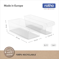 Set Rotho Loft posuda za odlaganje u hladnjaku, 3 komada, prozirni PP materijal, kuhinjski organizator 6