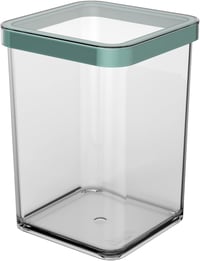 Rotho Loft négyzetes tárolóedény 1 literes tetővel és tömítéssel, türkiz - 1l, Turquoise/Transparent 1