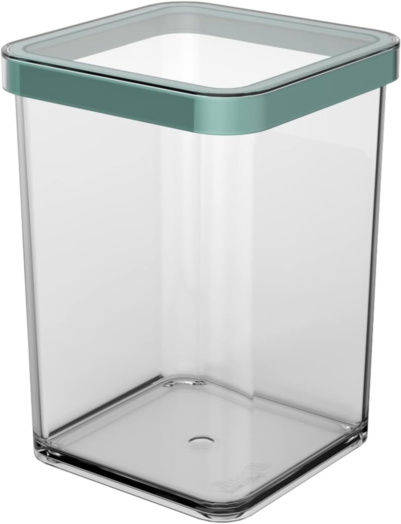 Rotho Loft négyzetes tárolóedény 1 literes tetővel és tömítéssel, türkiz - 1l, Turquoise/Transparent