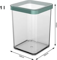 Rotho Loft négyzetes tárolóedény 1 literes tetővel és tömítéssel, türkiz - 1l, Turquoise/Transparent 3