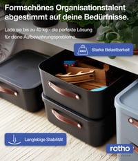 Rotho Maloja kutija za pohranu 12 L, crvena, 39,5 x 26,5 x 17,7 cm, plastična kutija za odlaganje za kućanstvo 5