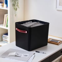 Cutie de arhivare Rotho MYPAPER, organizator documente din plastic, negru, 40x29x29,8 cm, 27 litri, suport pentru dosare 2