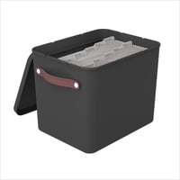 Cutie de arhivare Rotho MYPAPER, organizator documente din plastic, negru, 40x29x29,8 cm, 27 litri, suport pentru dosare 1