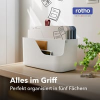 Rotho MyPaper Organizator de birou pentru documente, tăviță pentru corespondență, suport pentru acte, alb, roșu 2