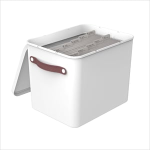 Rotho MYPAPER odkladací box na dokumenty plast biely 40 x 29 x 29,8 cm zakladač na dokumenty kancelársky organizér