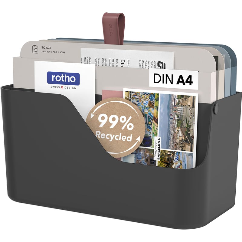 Rotho MyPaper Plus stolni držač dokumenata A4 s 4 FSC mape, crni