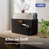 Rotho MyPaper Plus stolni držač dokumenata A4 s 4 FSC mape, crni 2