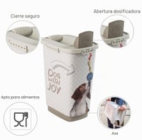 Nádoba na krmivo Rotho MyPet Cody, 25 l, s vekom a dávkovačom, plast bez BPA, antracitová/biela, 33x25x46 cm 3