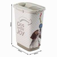 Nádoba na krmivo Rotho MyPet Cody, 25 l, s vekom a dávkovačom, plast bez BPA, antracitová/biela, 33x25x46 cm 4