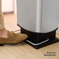 Coș de gunoi cu pedală Rotho Paso, 40 L, aspect inox, capac etanș, pentru bucătărie, baie și atelier, ușor de curățat, argintiu metalizat 4