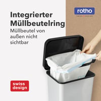 Odpadkový kôš s pedálom Rotho Paso s vekom, 40 l, antracitový, plast bez BPA, 35,3 x 29,5 x 67,6 cm 5