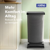 Odpadkový kôš s pedálom Rotho Paso s vekom, 40 l, antracitový, plast bez BPA, 35,3 x 29,5 x 67,6 cm 3